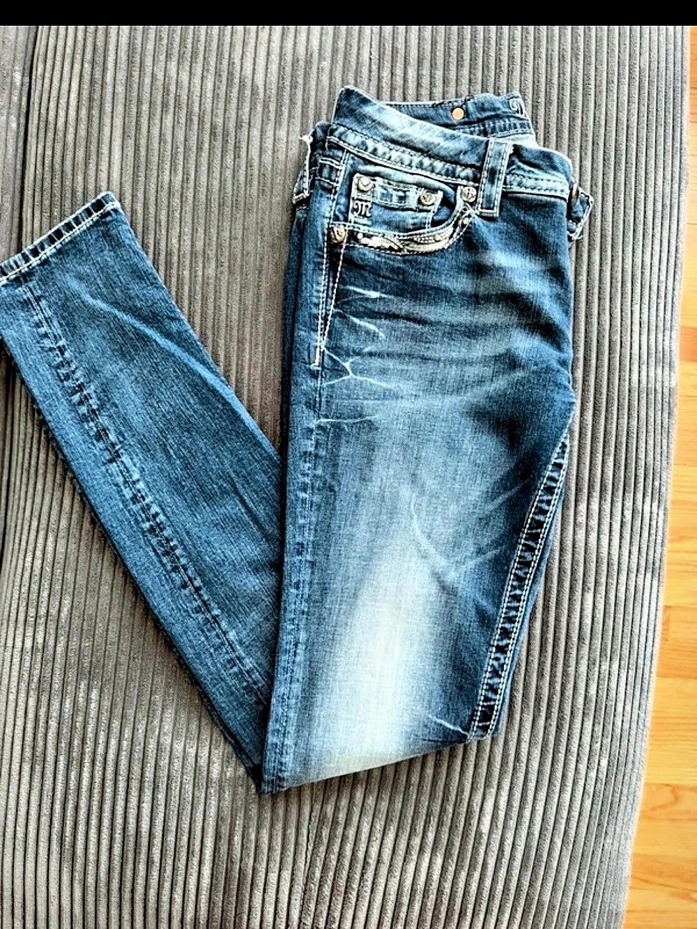 Miss Me Boot Cut Jeans in Blue Waist 29
